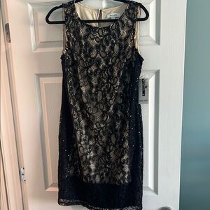 Nine West Black and Tan Sheath Mini Dress